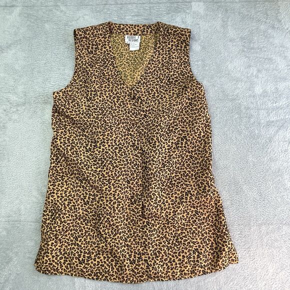 VTG Robbie & Designs Women’s  Silk Leopard Vest  Size M - Picture 2 of 11